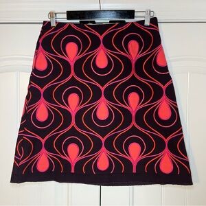Boden Retro Swirl Embroidered Skirt Size 8 Cotton Pattern Geometric